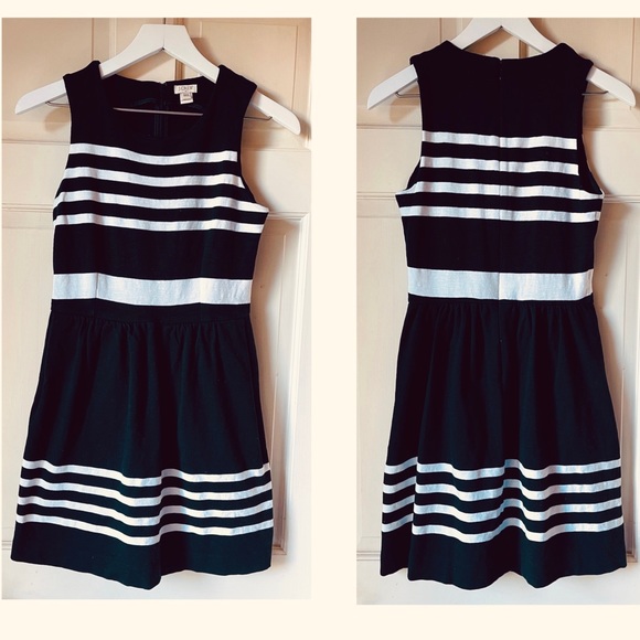 J. Crew Black White Striped Daybreak Striped Dress - Picture 5 of 8